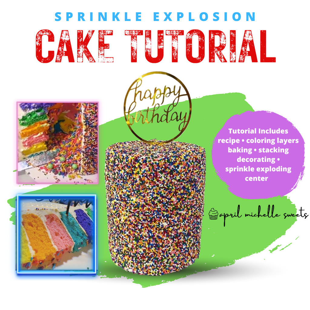 Sprinkle Explosion Rainbow Cake Tutorial